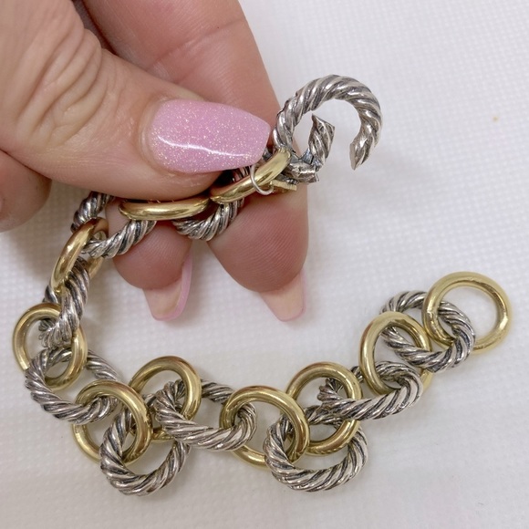 Authentic David Yurman Gold and Silver Oval Link Bracelet - Picture 10 of 15